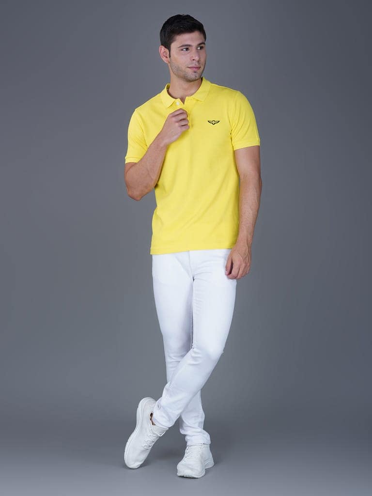 Solid Polo Shirt- PRIMROSE view 5