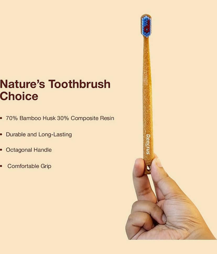 DENCRUS Charcoal Toothpaste & Octa Clean Bamboo Toothbrush (Pack of 2) view 2