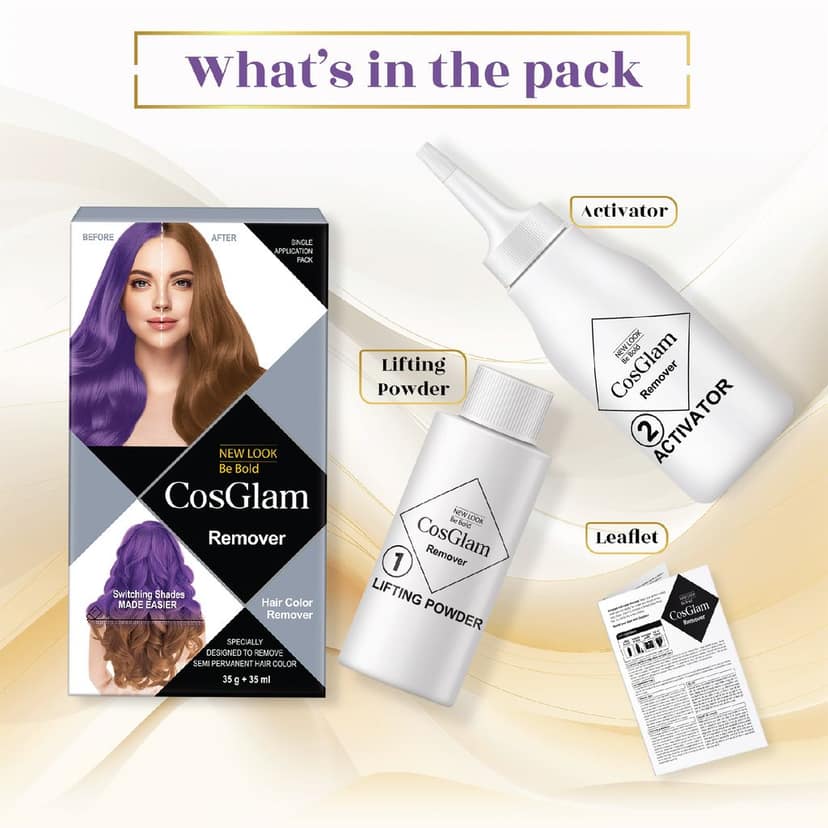 COSGLAM Semi Permanent Hair Color Soft Pink 120g and Hair Color Remover 70ml, Switching Shades Made Easy view 9