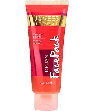 Jovees Herbal De-Tan Face Pack For Tan Removal, Skin Brighten For All Skin Types, 100gm (Pack of 1)