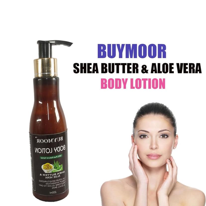 BUYMOOR Shea Butter & Aloe vera Deep Nourishing Skin Brightening Body Lotion Men & Women 2400 ML(Pack Of 12). view 3