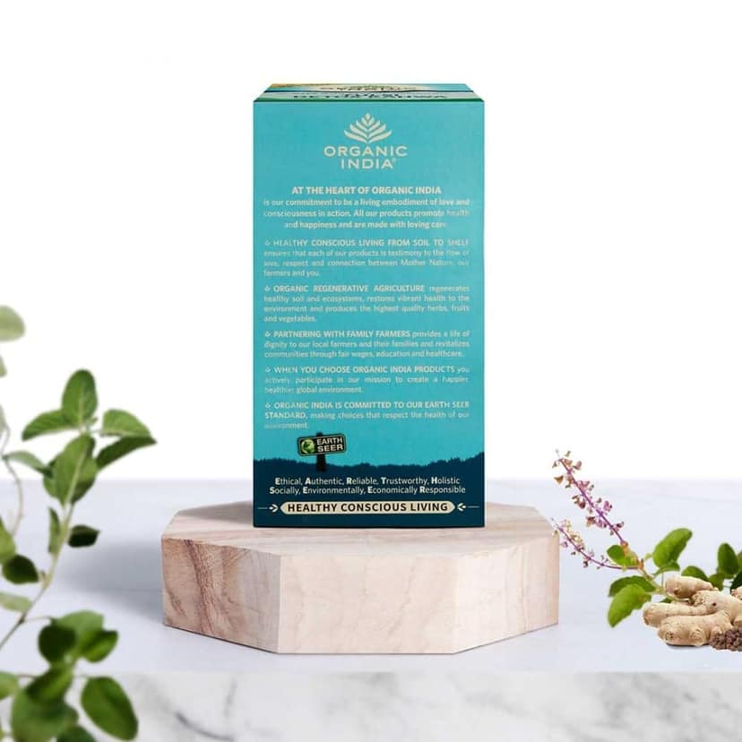A TATA Product - Organic India Tulsi Detox Kahwa - 25 Tea Bags, Helps Improve Digestion & Detoxification, Rich in Antioxidants, Made with Tulsi, Ginger, Clove, and Green Tea view 6