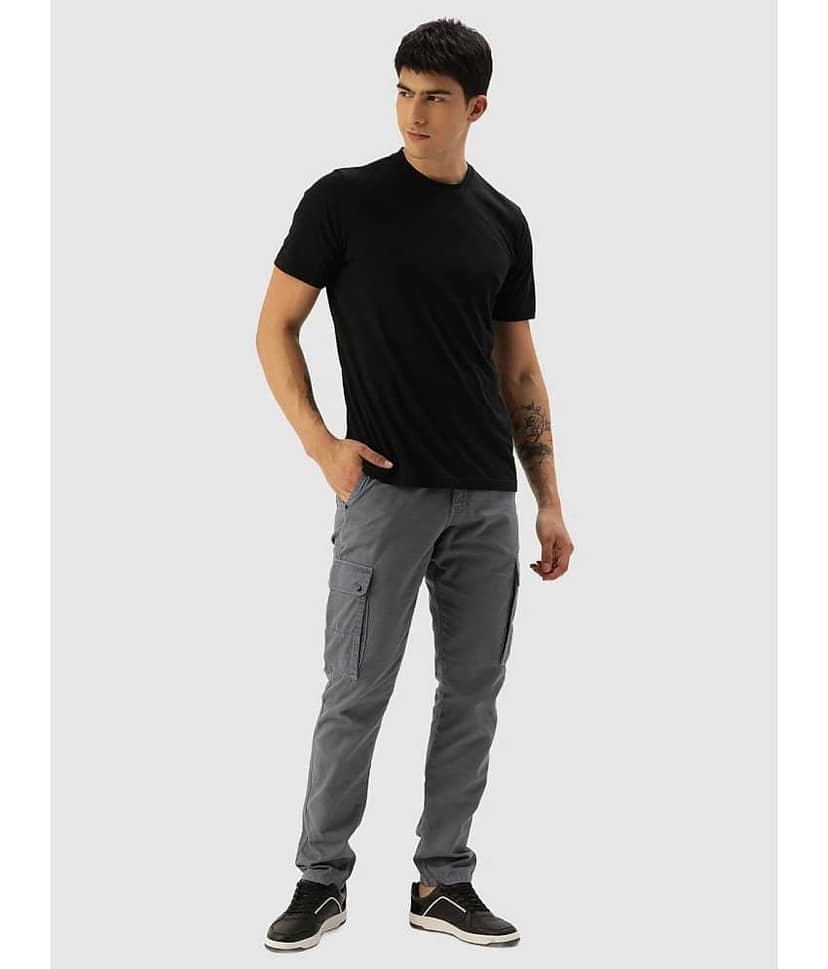 IVOC Men Solid Slim Fit Cargos Trousers view 5