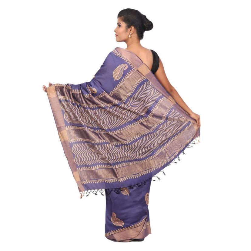 HANDLOOM KOSA SAREE WITH BLOUSE (SKU - 1ST110121120 SAREE- 181) view 4
