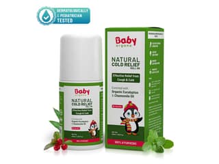 BabyOrgano Natural Cold Relief Roll On | Organic Oils | Relief from Cold, Cough & Blocked Nose | 100% Ayurvedic | Dermatologically Tested | 0+ Months