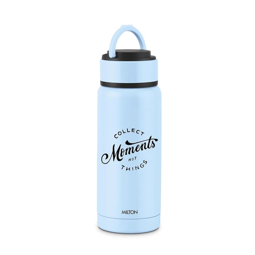 Milton Tiny 350 Thermosteel Water Bottle 330 ml Stainless Steel, Long Hours Hot and Cold, Leak Proof Lid, Easy to Carry, ISI Certified I Vacuum Insulated I for Office, Gym, School I Light Blue