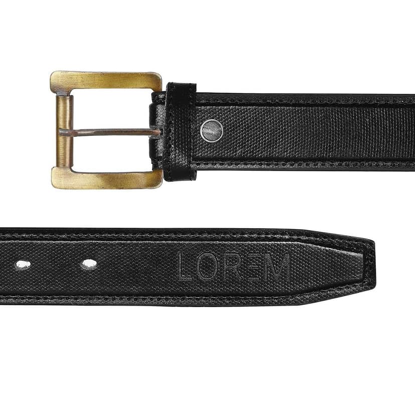 LOREM Black Formal/casual PU Leather Belt For Men BT20-BKL05 view 3