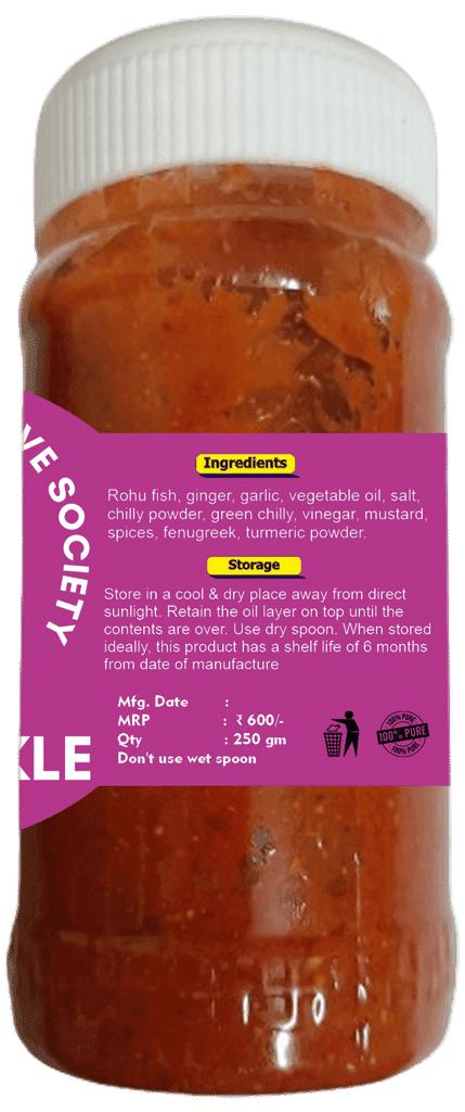 Rohu Fish Pickle | 250gm | Fresh & Spicy | Hygienically Packed. | No Preservatives | 100% Natural view 3
