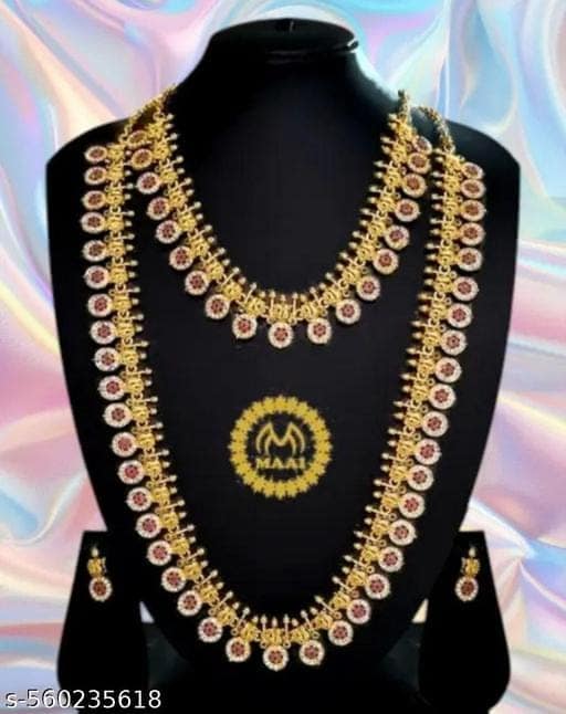 Gorgeous Sparkling Combo Set Matte Finish Jewellery Set view 2