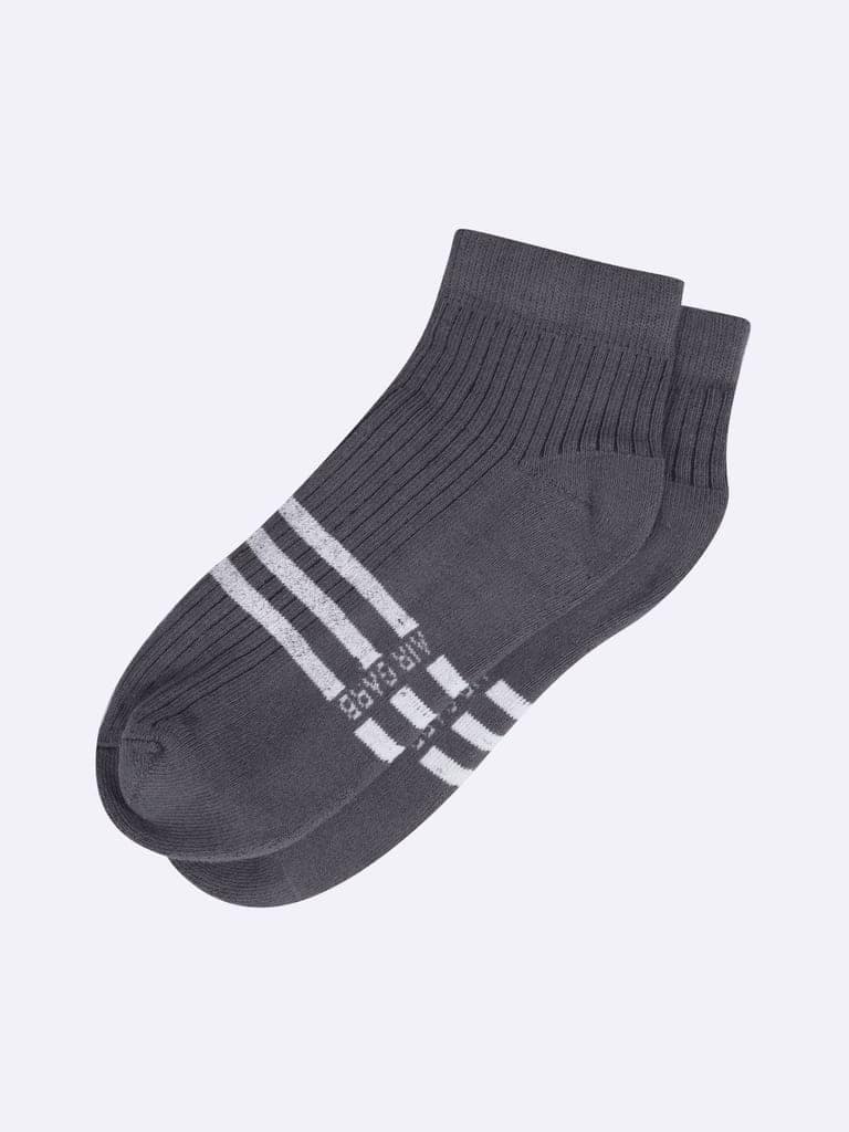 Cotton Ankle Socks for Men and Women - Ash/ Dark Grey