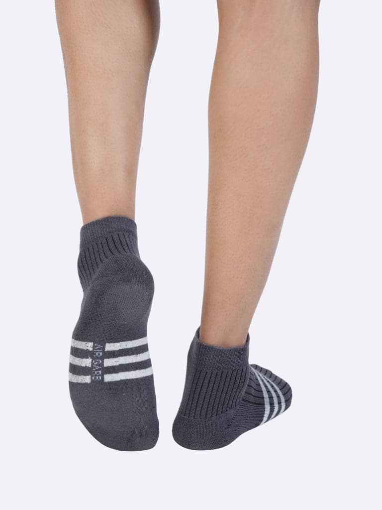 Cotton Ankle Socks for Men and Women - Ash/ Dark Grey view 4