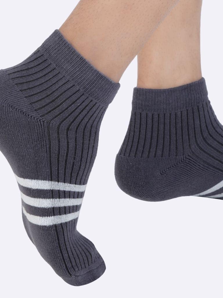 Cotton Ankle Socks for Men and Women - Ash/ Dark Grey view 6