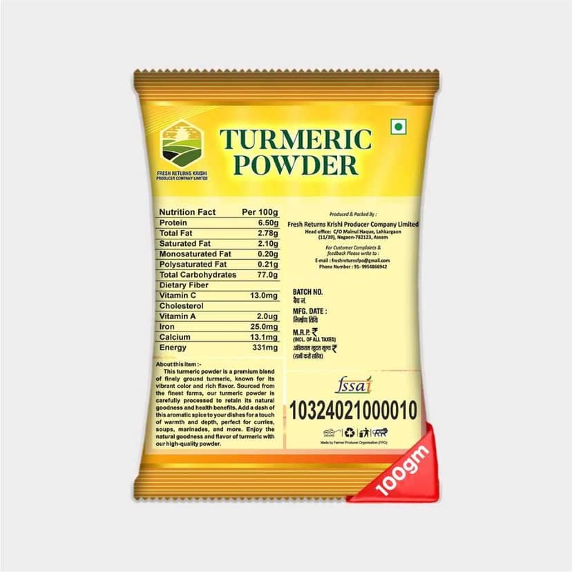 Natural Lakadong Turmeric Powder (100 gm) view 4