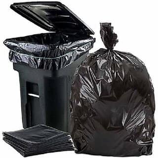 Garbage Dustbin Black Bags with Handle - 20 X 26 Inch - 2 Packs - 80 Pieces - Trash Waste Disposable