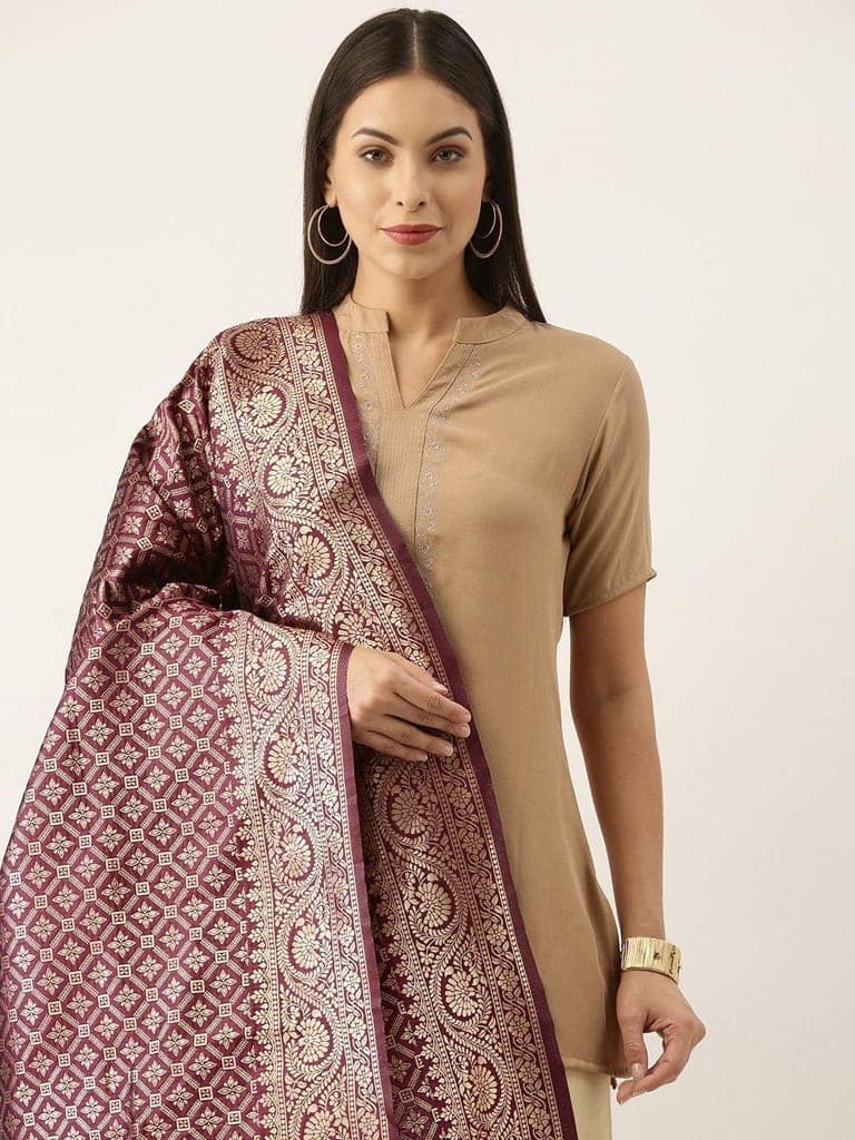 Women's Fancy Woven Banarasi Silk Dupatta view 2