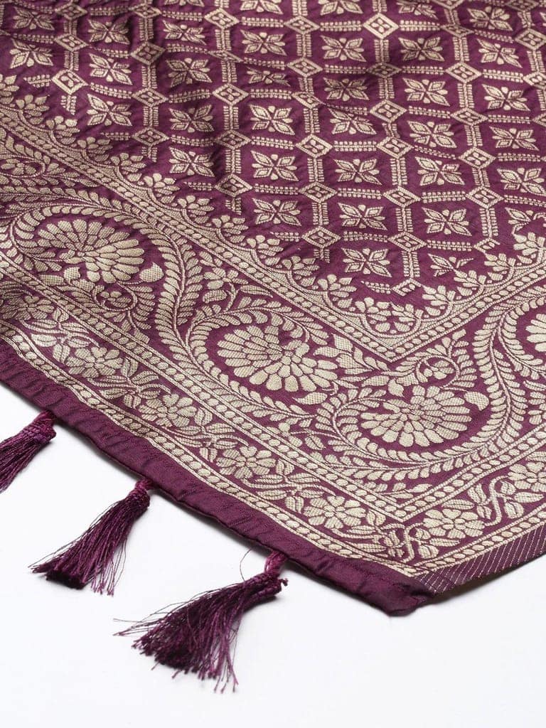 Women's Fancy Woven Banarasi Silk Dupatta view 3