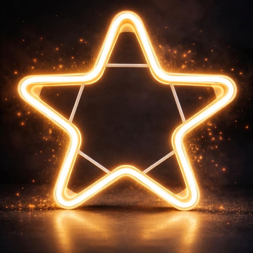 SPARKWORLD Warm White Star LED Neon Sign IP65 Waterproof, AC-Powered Indoor/Outdoor Wall Decor