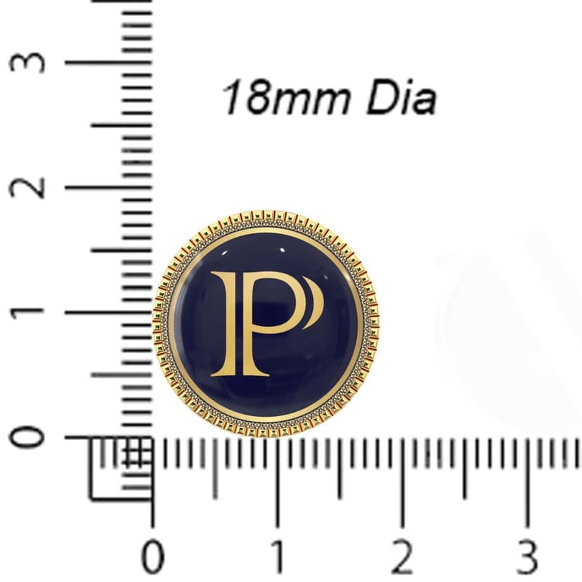 The Smart Buttons - Gold Colour Plated Shirt Button Cover Cufflinks for Men - Personalized Initials - P view 6