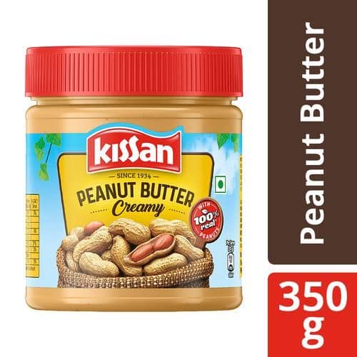 Kissan Peanut Butter Creamy - 25% Protein, IndiaÃ¢â‚¬â„¢s Finest Quality Peanuts, 350 g Plastic Bottle