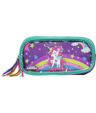 Smily Kiddos | Fancy Transparent Pencil Case (purple) | School Kids Pencil Cases | Kids Pencil pouch