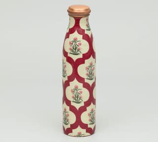 India Circus Poppy Flower Scarlet Copper Bottle