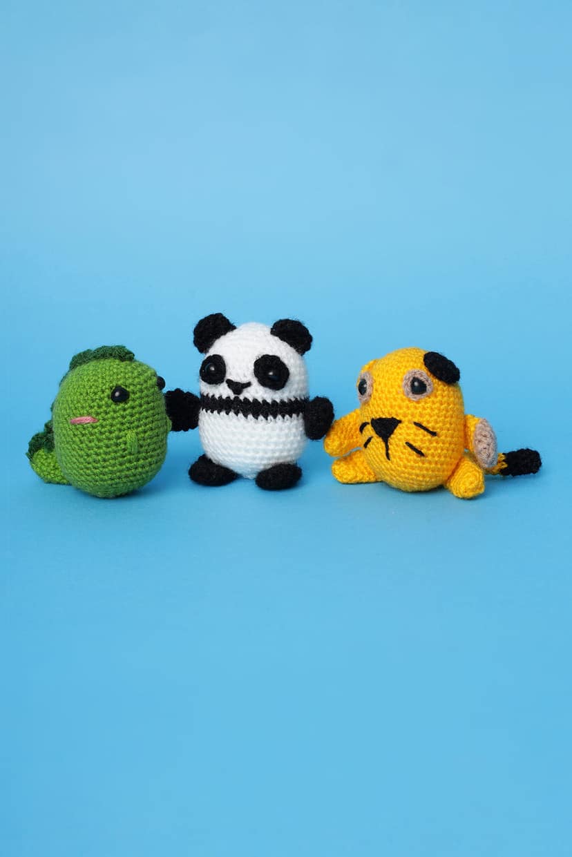 The Original Knit Beginner's Crochet Kit (Set of 3) - White, Green & Yellow