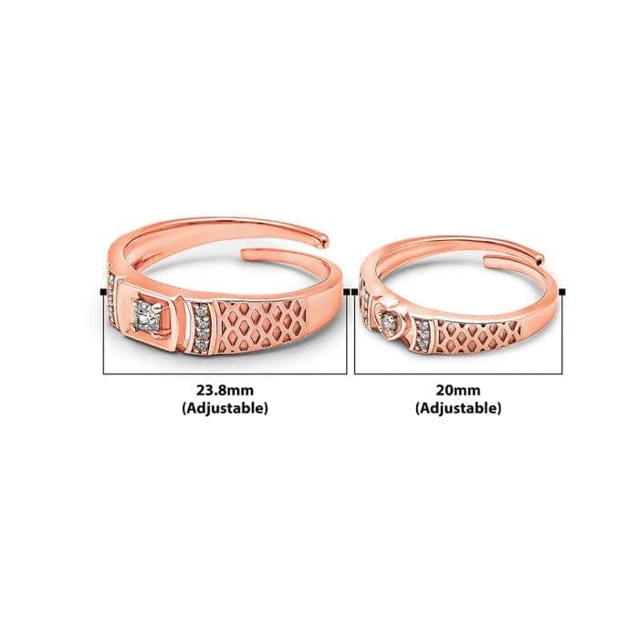 Rose Gold Embraced Couple Rings view 4
