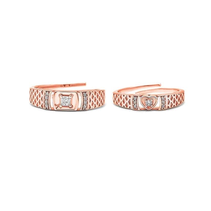 Rose Gold Embraced Couple Rings view 5