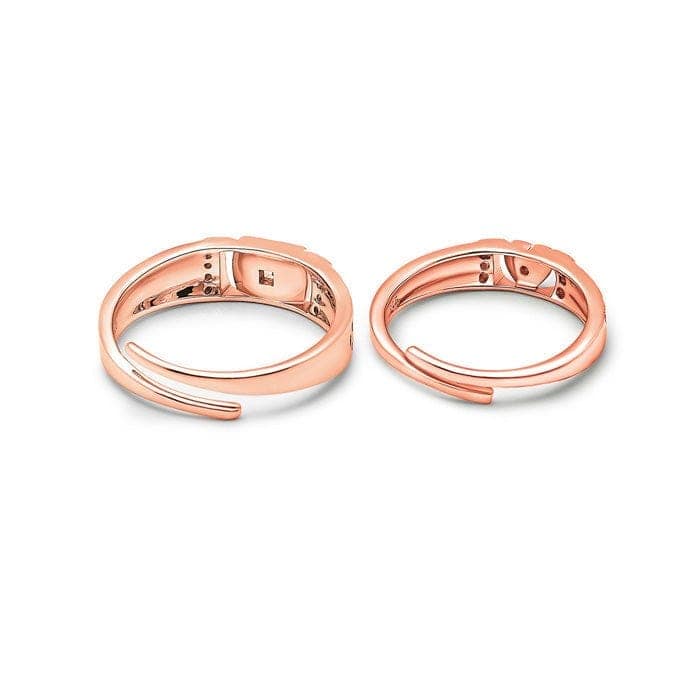 Rose Gold Embraced Couple Rings view 7