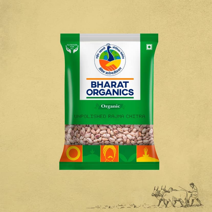 Bharat Organics Unpolished Rajma Chitra - 500g