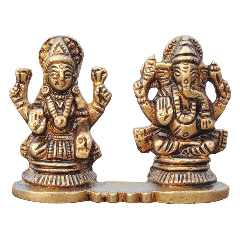 Brass Showpiece Laxmi Ganesh One Same Base God Idol Statue (BSMAS645 A) view 2