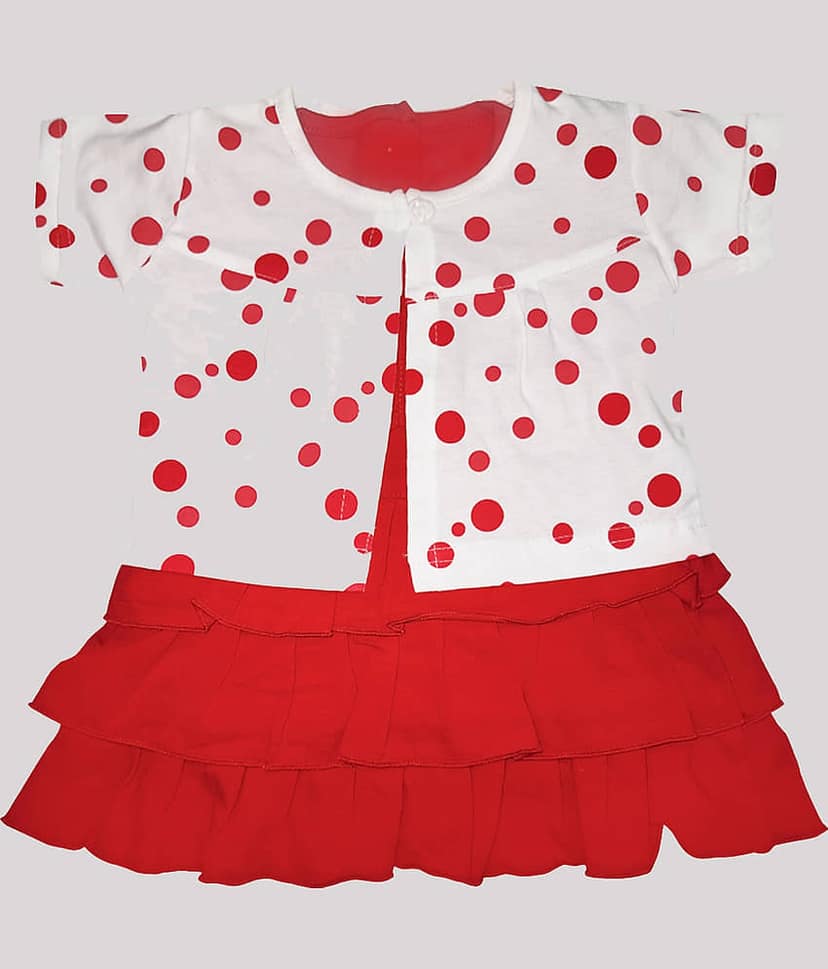 INFANT Pack of 1 Baby Girls Cotton Frock ( Red )