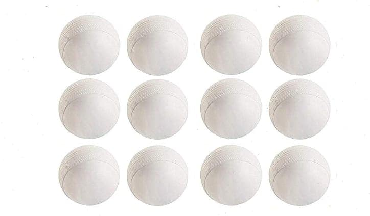 NE NEPTUNE 80 gram Heavy Plastic Cricket Training Ball White Toy Balls for Cricket for Indoor and Outdoor Game (White Ball, Pack of 12)