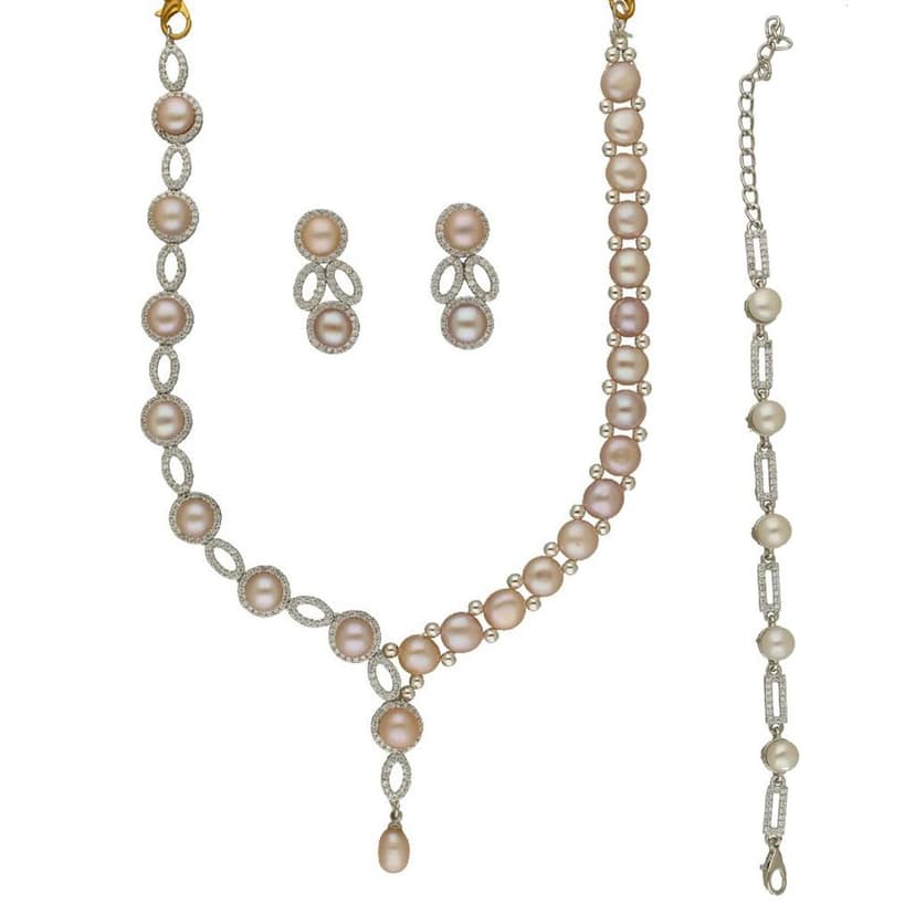 Glorious Legacy Pearl Necklace Set With Bracelet view 3