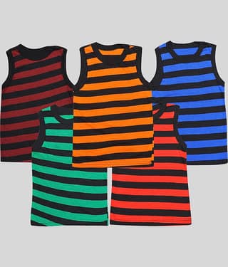 Boys Vest Pure Cotton (Multicolor, Pack of 5)