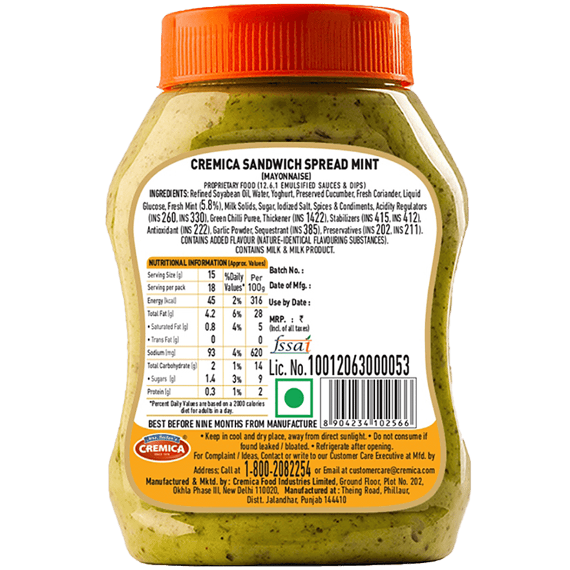 Cremica Sandwich Spread - Mint, 275 G view 2