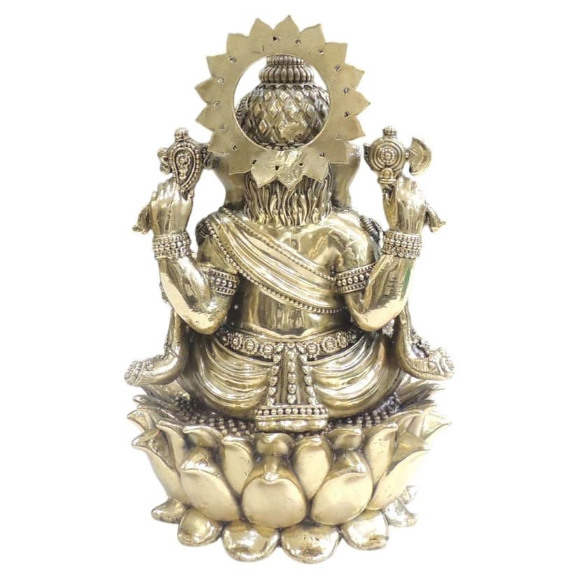 Brass Ganesh Ji Idol Statue for Home Temple, Large Size, Height : 9 Inch (BSMAS1945 G) view 3