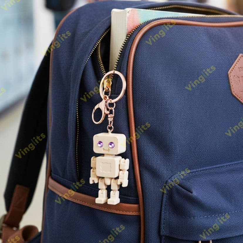 Vinglits Fantasy Shelf 3D Printed Keychains – Articulated Animal Toys, Pocket-Friendly Keyrings, Stress Relief Desk Toys for Kids & Adults, Collectible Accessories (Robots - Rory, Medium) view 2
