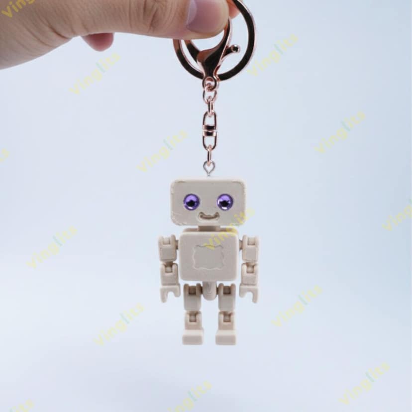 Vinglits Fantasy Shelf 3D Printed Keychains – Articulated Animal Toys, Pocket-Friendly Keyrings, Stress Relief Desk Toys for Kids & Adults, Collectible Accessories (Robots - Rory, Medium) view 3