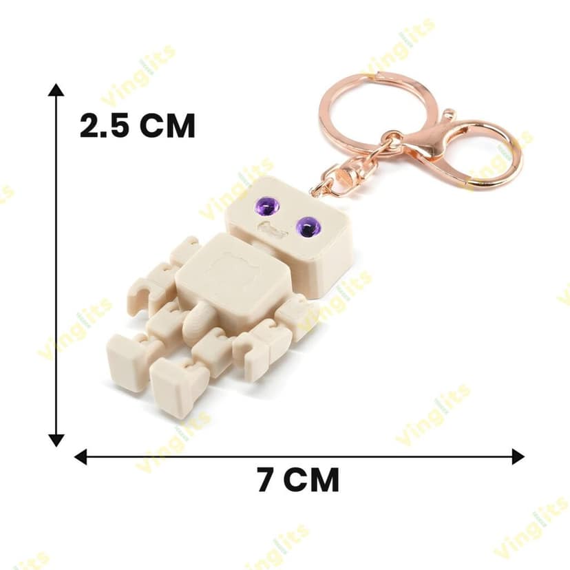 Vinglits Fantasy Shelf 3D Printed Keychains – Articulated Animal Toys, Pocket-Friendly Keyrings, Stress Relief Desk Toys for Kids & Adults, Collectible Accessories (Robots - Rory, Medium) view 4