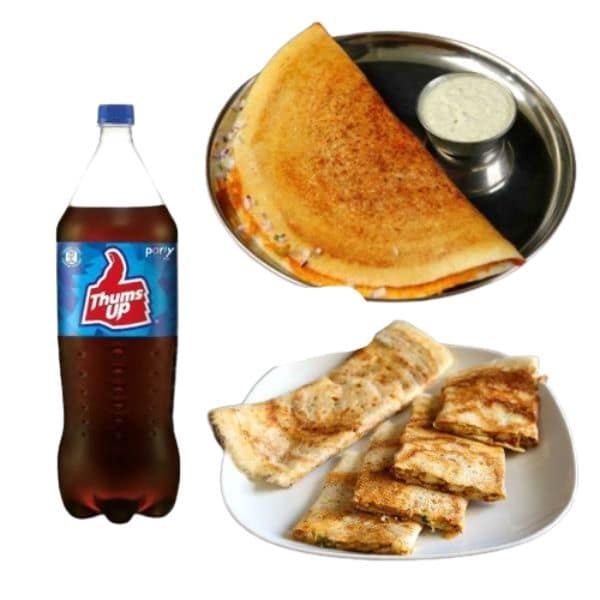 Combo Pack-Mysore Cheese Masala Dosa,Paneer Masala Dosa with 500Ml Thumbs Up