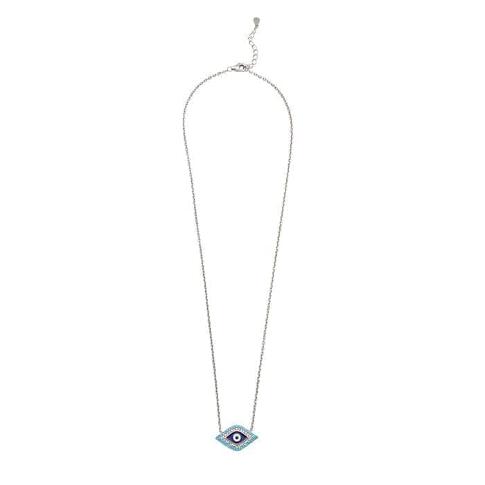Silver Vibrant Evil Eye Necklace view 5