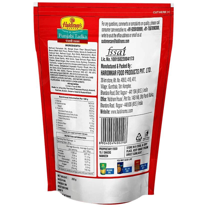 Haldiram's Namkeen - Spicy, Crunchy, Punjabi Tadka, 200 G Pouch view 2