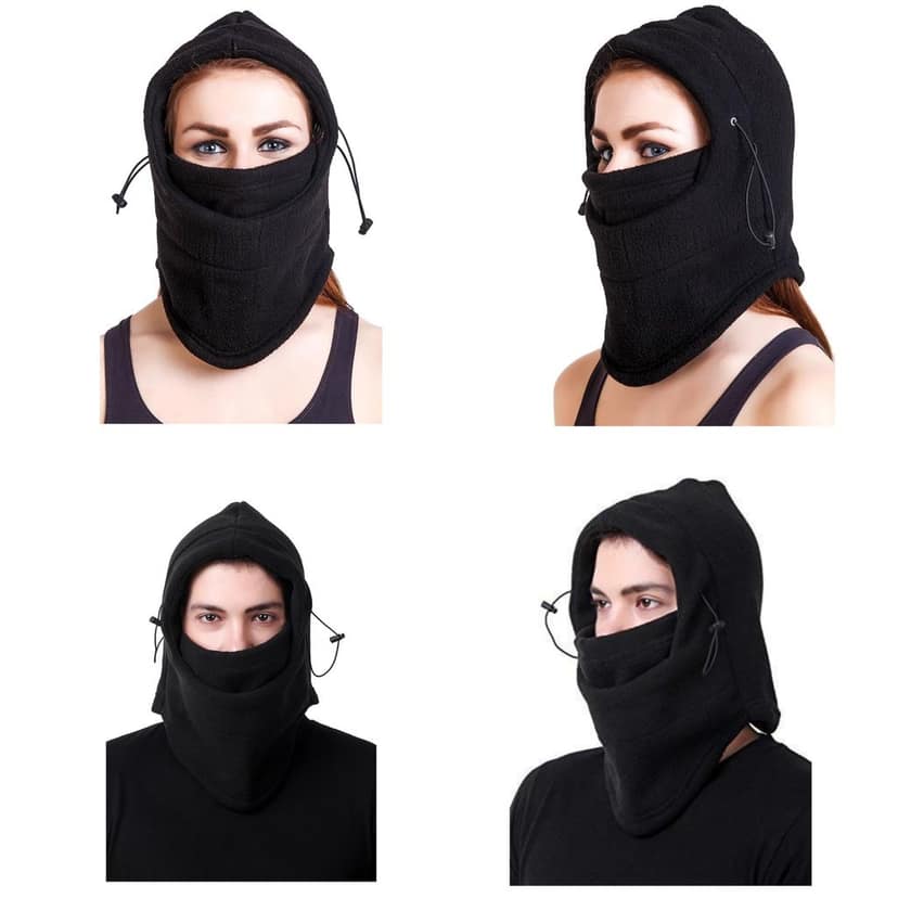 Qawvler Winter Full Face Rider Mask Fleece Unisex Balaclava Pack of 1 (Black) Free Size view 4