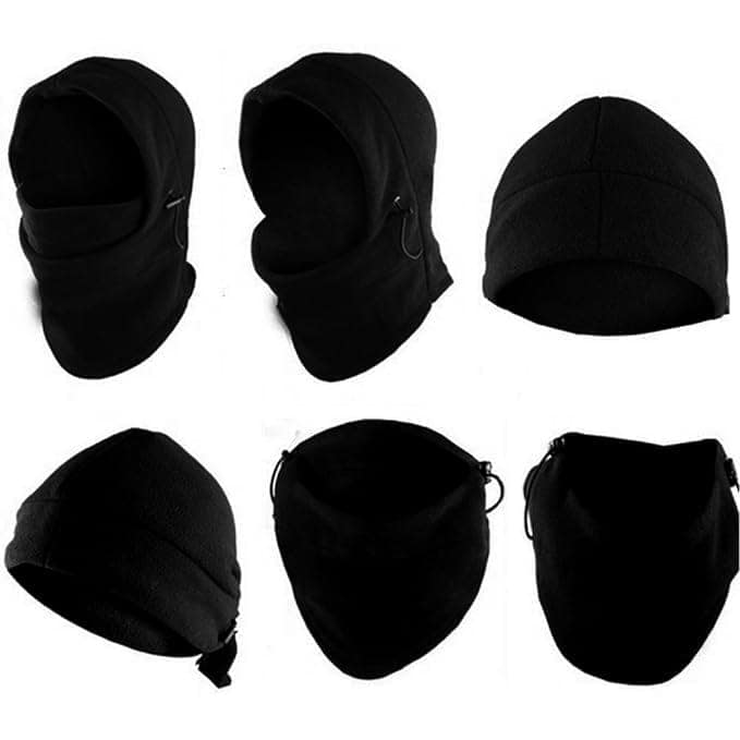 Qawvler Winter Full Face Rider Mask Fleece Unisex Balaclava Pack of 1 (Black) Free Size view 5