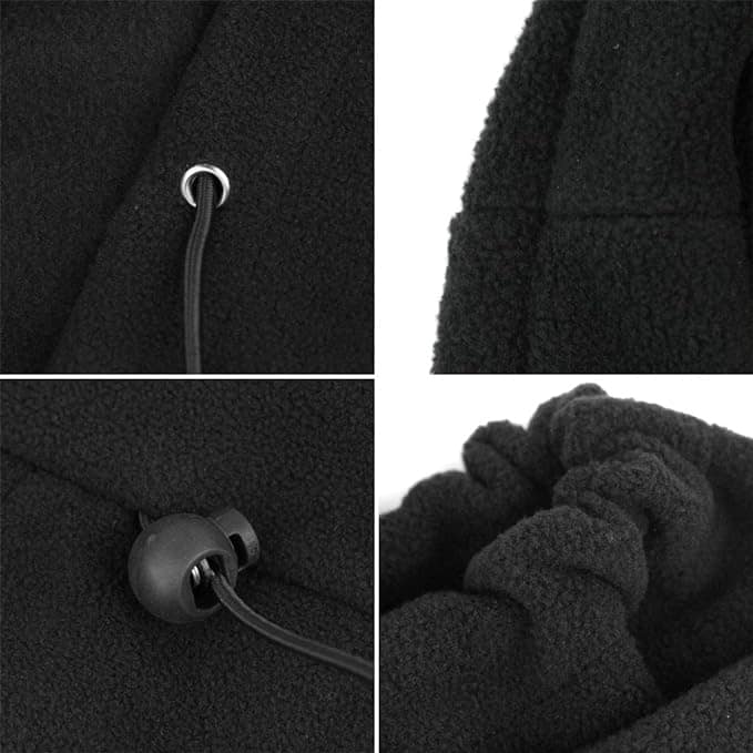 Qawvler Winter Full Face Rider Mask Fleece Unisex Balaclava Pack of 1 (Black) Free Size view 7