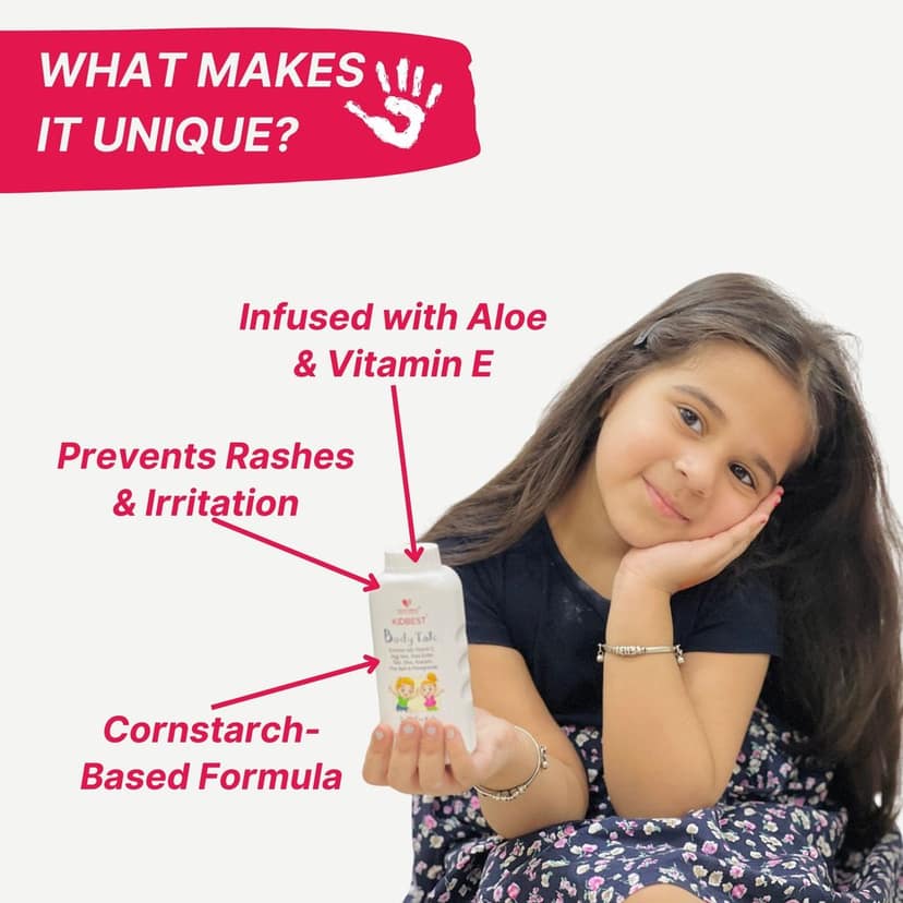 HealthBest Kids Body Powder Normal Skin, Sensitive Skin & Dry Skin, Tear, Paraben, SLS free - 100gm view 3