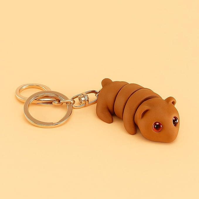 Vinglits Wild Beasts 3D Printed Keychains – Articulated Animal Toys, Pocket-Friendly Keyrings, Stress Relief Desk Toys for Kids & Adults, Collectible Accessories (Bhaalu - The Bear) view 4