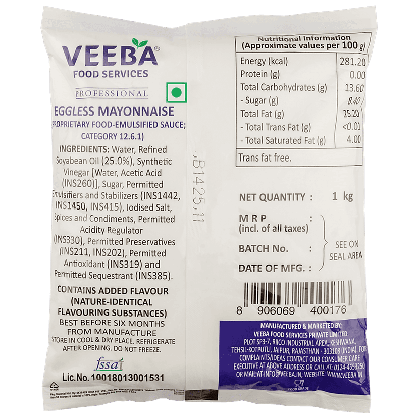 Veeba Mayonaise Eggless Professional, 1 Kg view 2