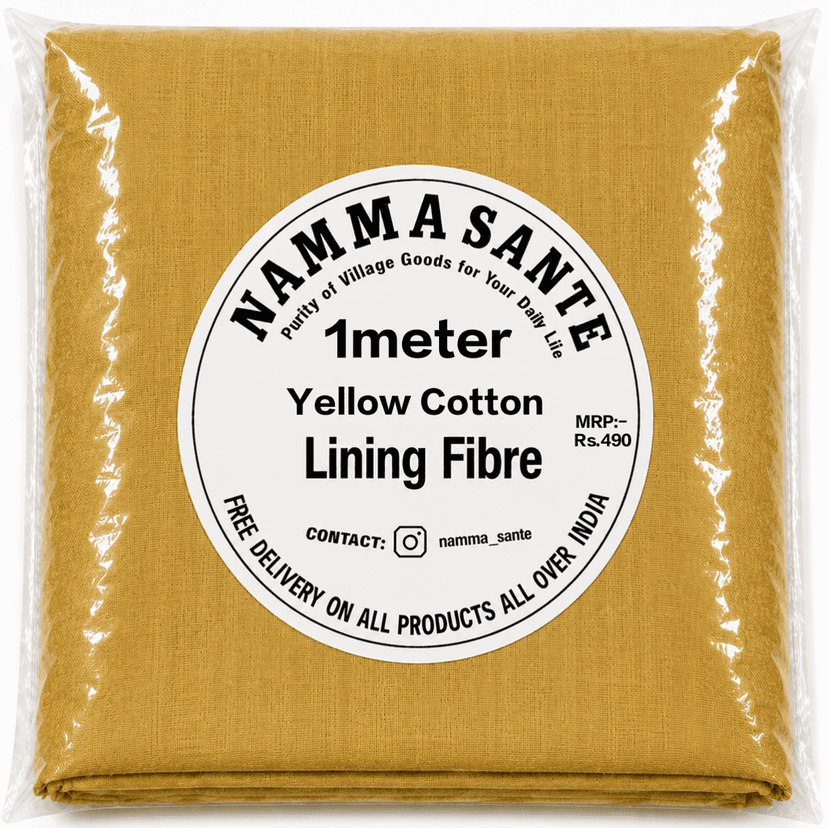 Yellow Cotton Lining Fabric (Chhota Panna), Yellow Cotton Lining Fibre (Chhota Panna), Yellow Lining Cloth (Chhota Panna), Soft Yellow Cotton Lining (Chhota Panna), Yellow Garment Lining Fabric (Chhota Panna) view 3